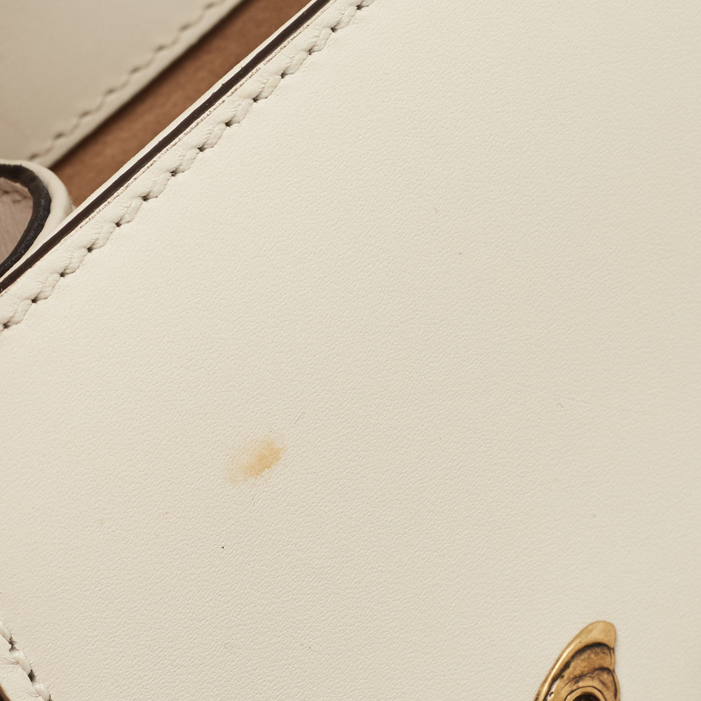 GUCCI Beige Leather Mini Sylvie Animal Stud Embellished Top Handle Bag - Picture 8 of 8